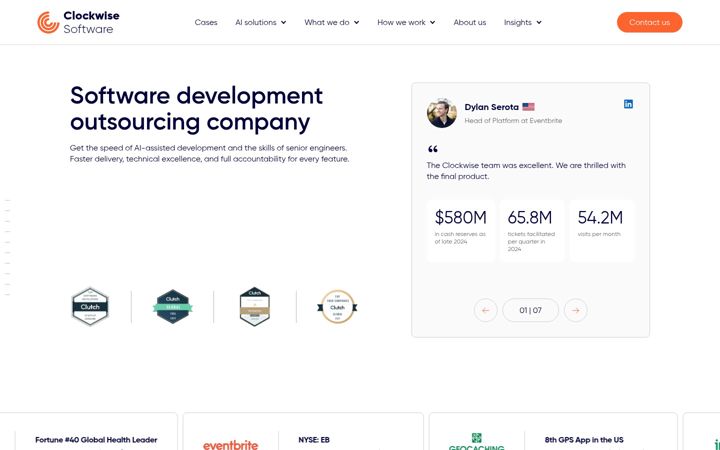 Screenshot of clockwisesoftware.com