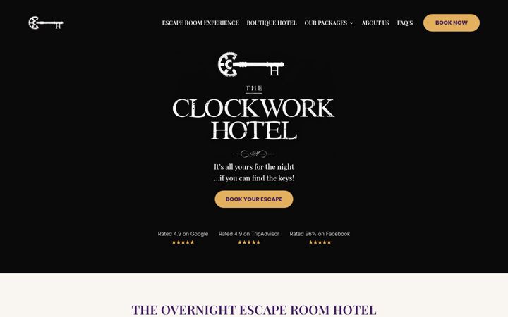 Capture d'écran de clockworkhotel.co.uk