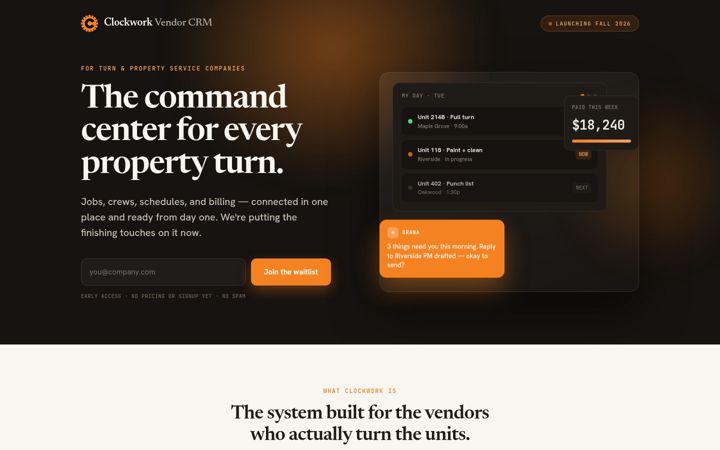 Screenshot of clockworkturn.com