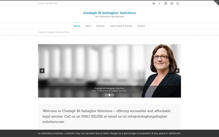 Screenshot of clodaghmgallaghersolicitors.com