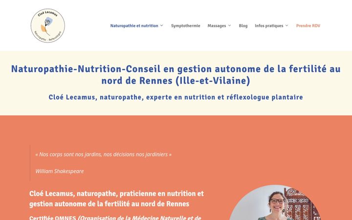 Captură de ecran a cloe-lecamus-naturopathie.fr