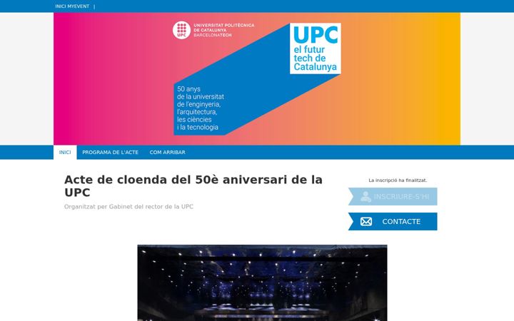 Screenshot von cloenda50.upc.edu