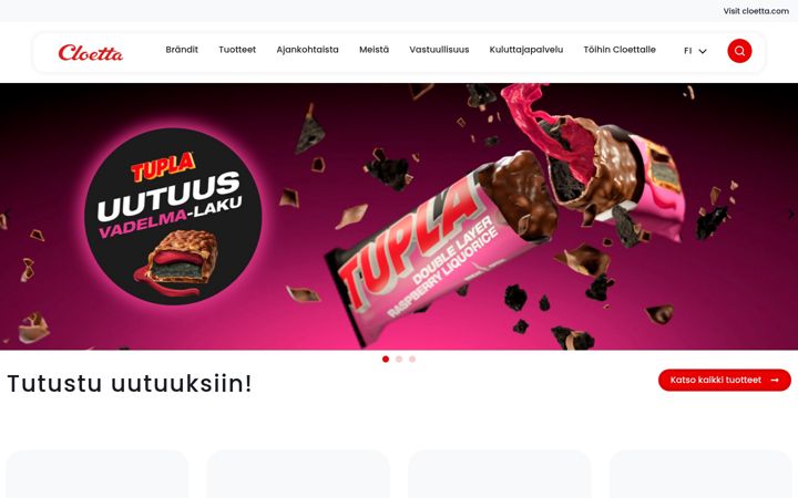 Snímek obrazovky cloetta.fi