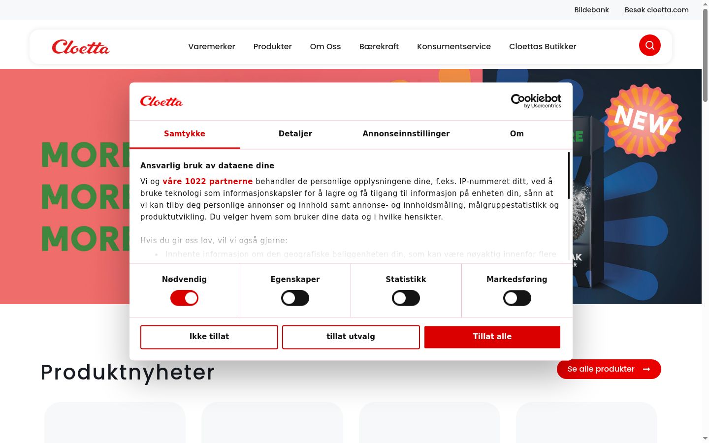 Sutikimo reklamjuostės, rodytos prieš bet kokią sąveiką, ekrano kopija