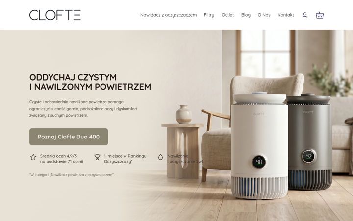 Екранна снимка на clofte.pl