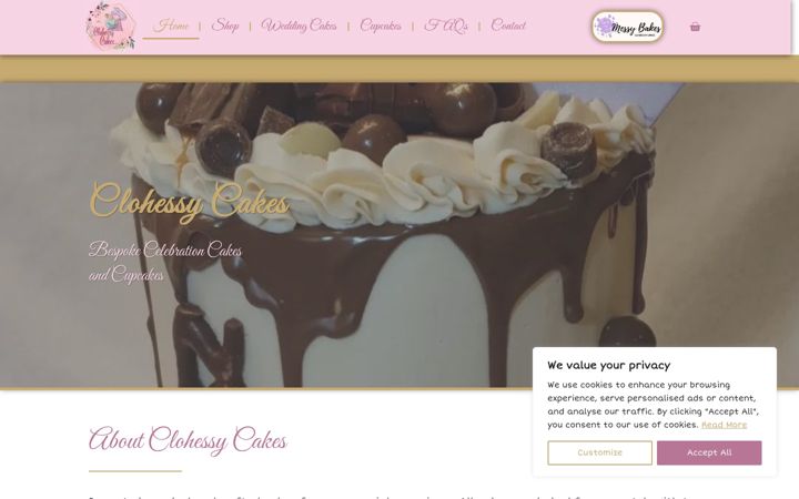 Capture d'écran de clohessycakes.ie