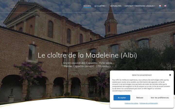 Captură de ecran a cloitredelamadeleine.fr