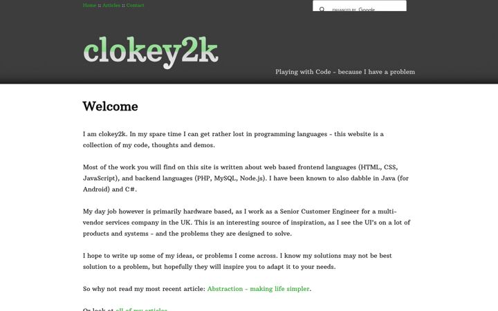 Screenshot of clokey2k.com