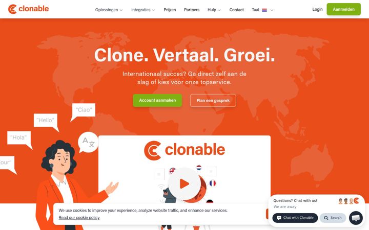 Captura de ecrã de clonable.nl