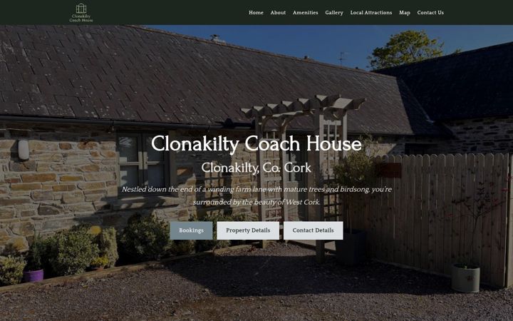 Screenshot of clonakiltycoachhouse.com