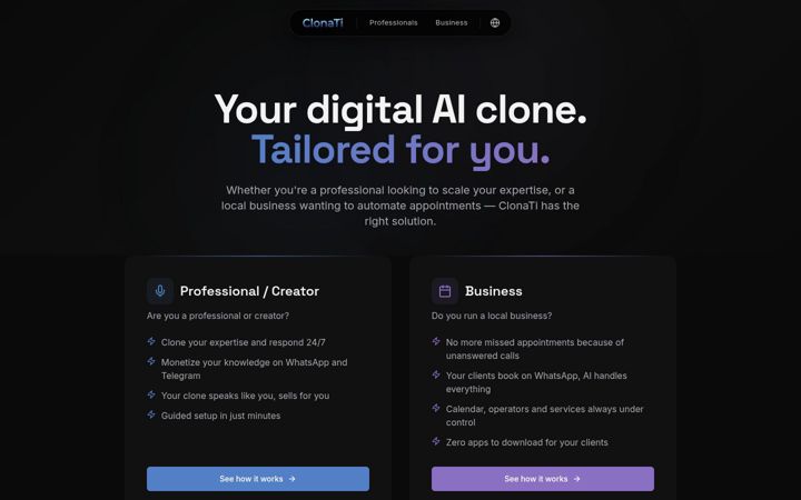 Screenshot of clonati.com