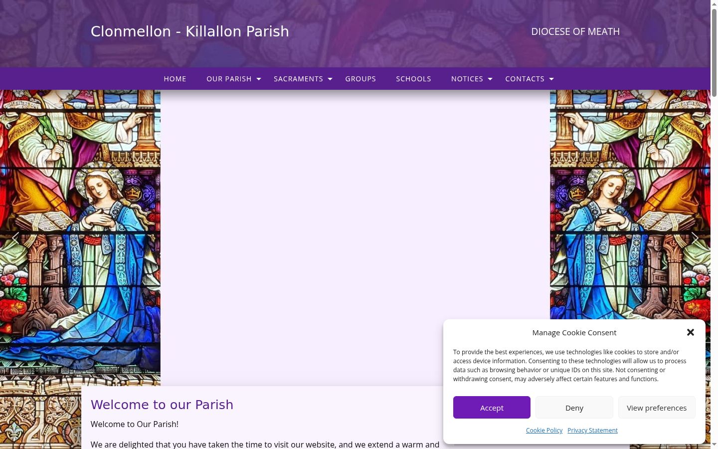 Capture d'écran de la bannière de consentement affichée avant toute interaction