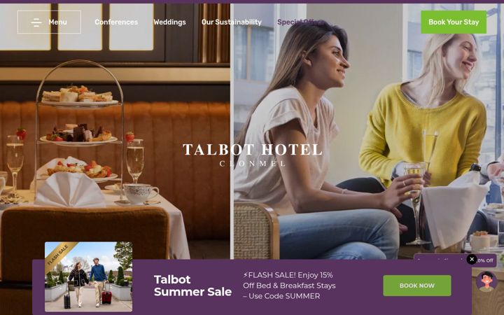 Screenshot of clonmelparkhotel.com