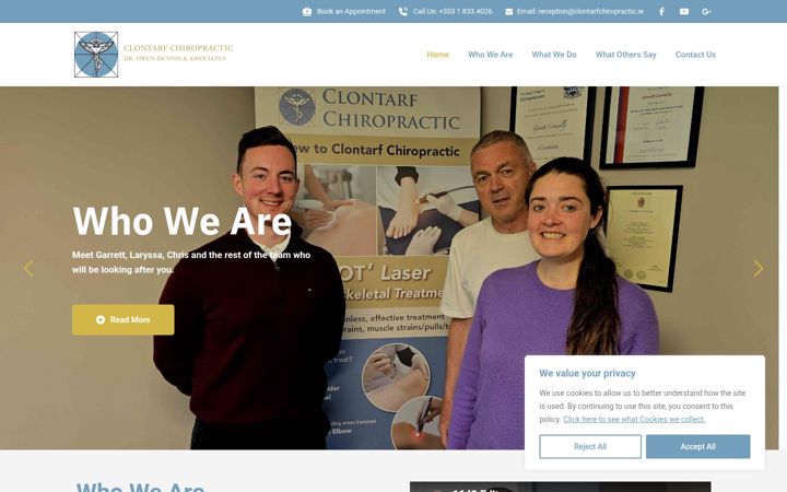 Capture d'écran de clontarfchiropractic.ie