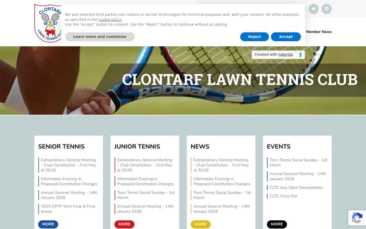 Screenshot of clontarfltc.com