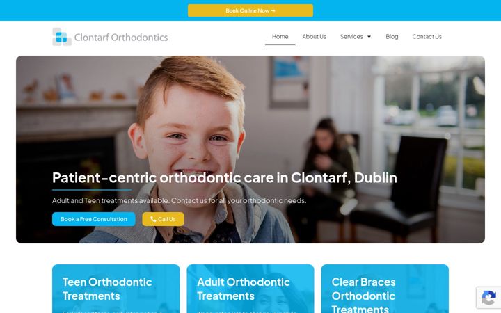 Capture d'écran de clontarforthodontics.ie