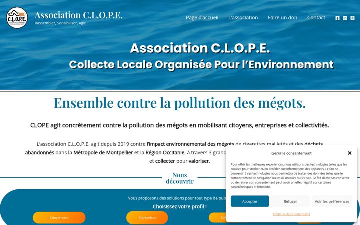 Ekraanipilt saidist clopemontpellier.fr