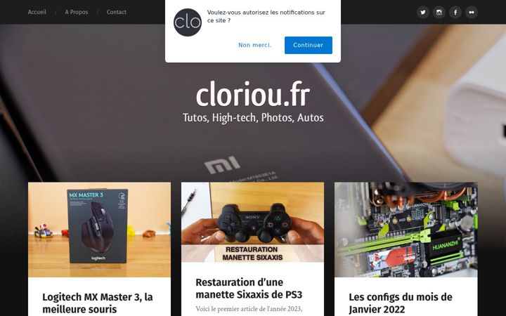 Ekraanipilt saidist cloriou.fr