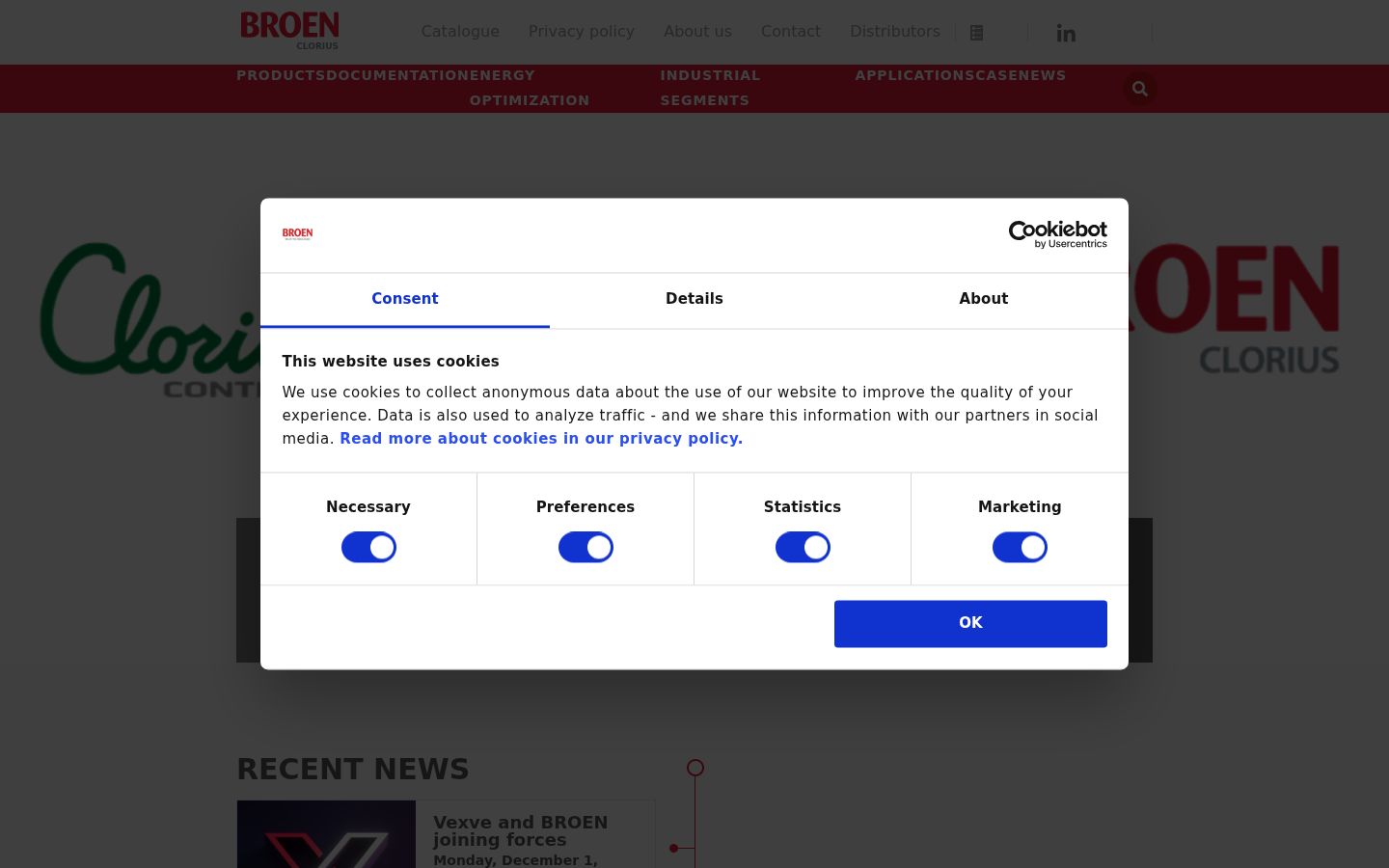 Screenshot του banner συγκατάθεσης που εμφανίστηκε πριν από οποιαδήποτε αλληλεπίδραση
