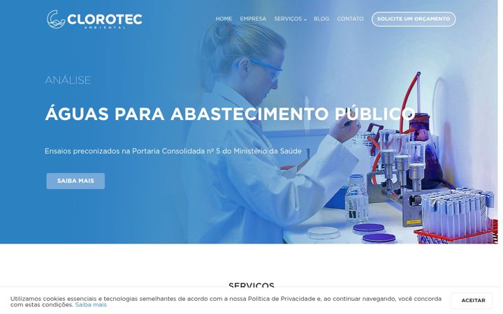 Posnetek zaslona clorotecambiental.com.br