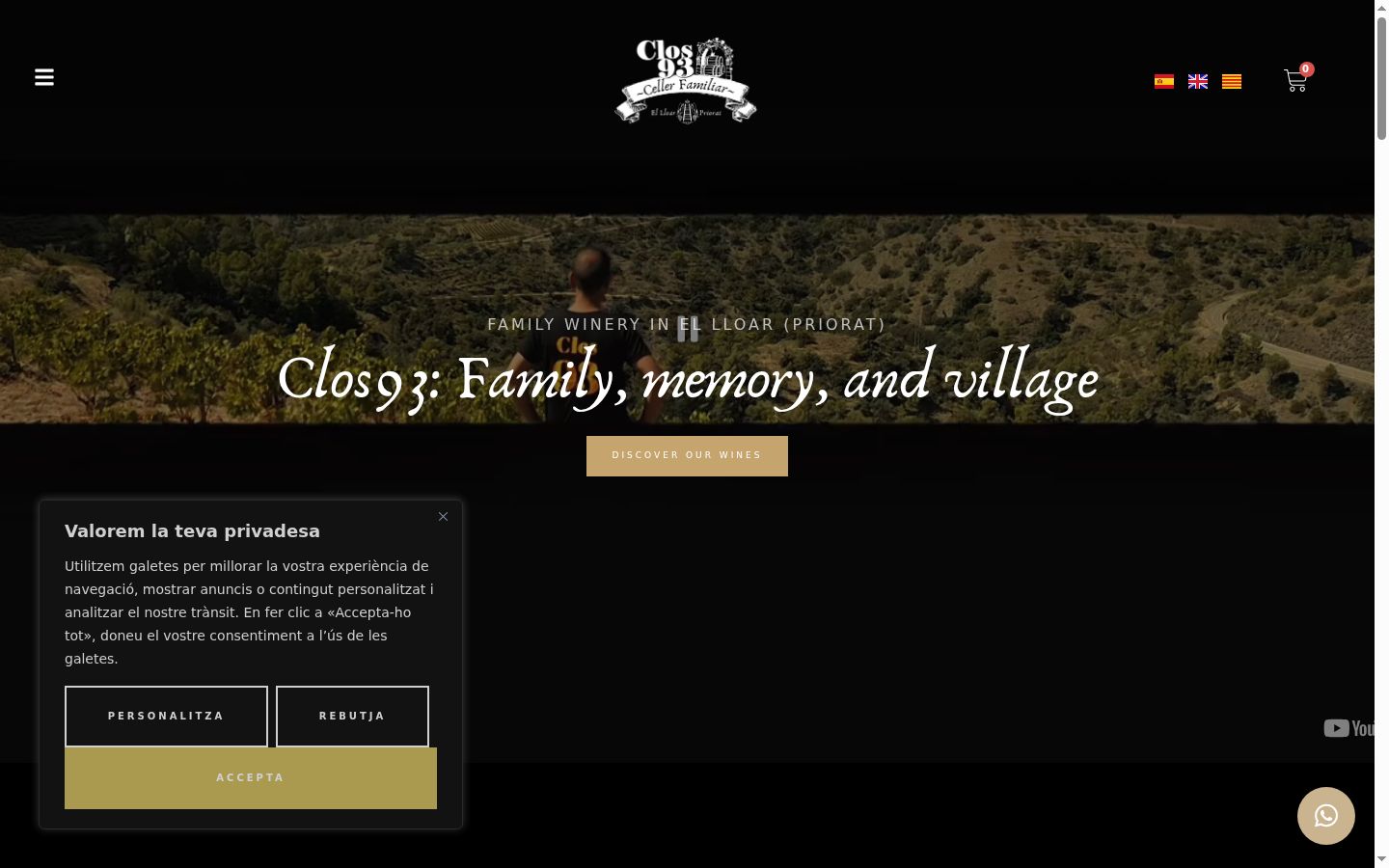 Screenshot of the consent banner shown before any interaction