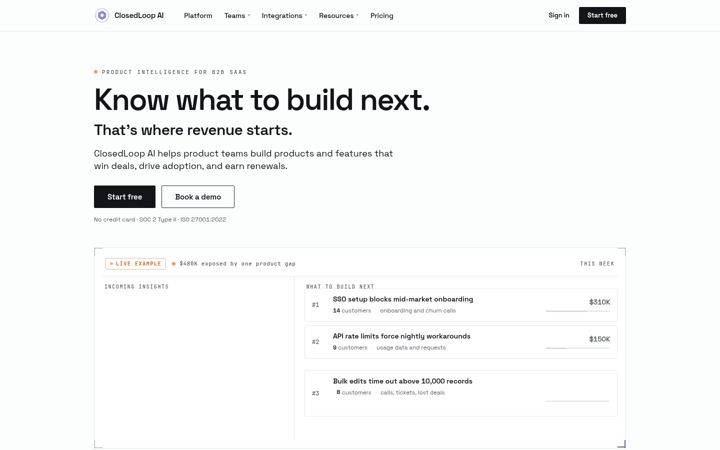 Screenshot of closedloop.sh