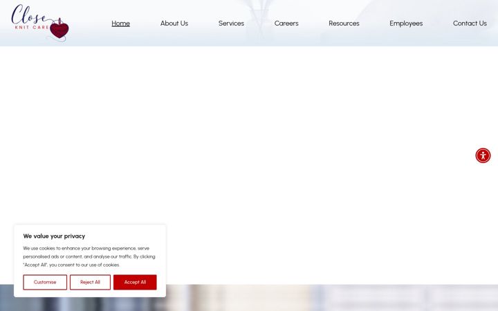 Screenshot von closeknitcare.org