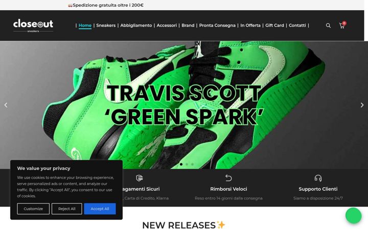 Zrzut ekranu closeoutsneakers.it