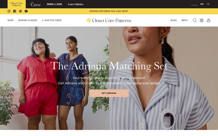 Captura de pantalla de closetcorepatterns.com