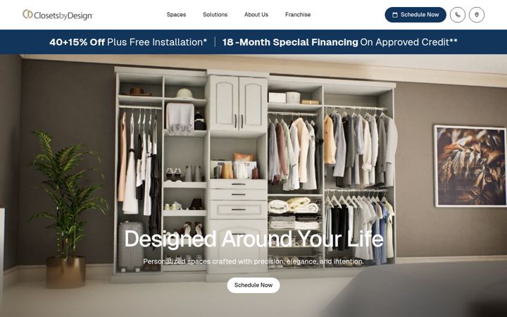 Zrzut ekranu closetsbydesign.com
