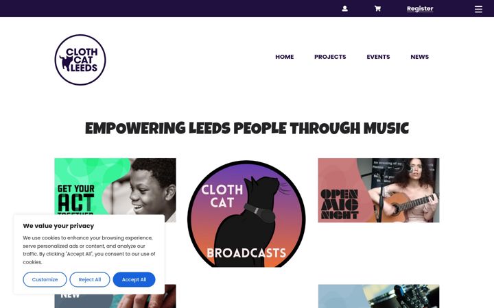 Captura de ecrã de clothcatleeds.org.uk
