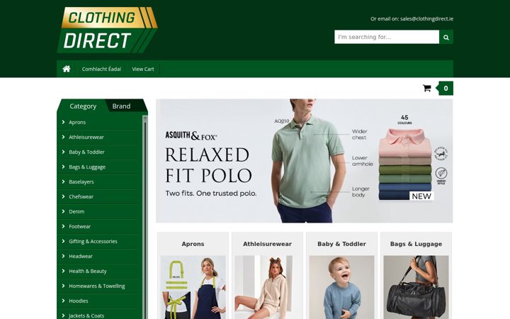 Capture d'écran de clothingdirect.ie