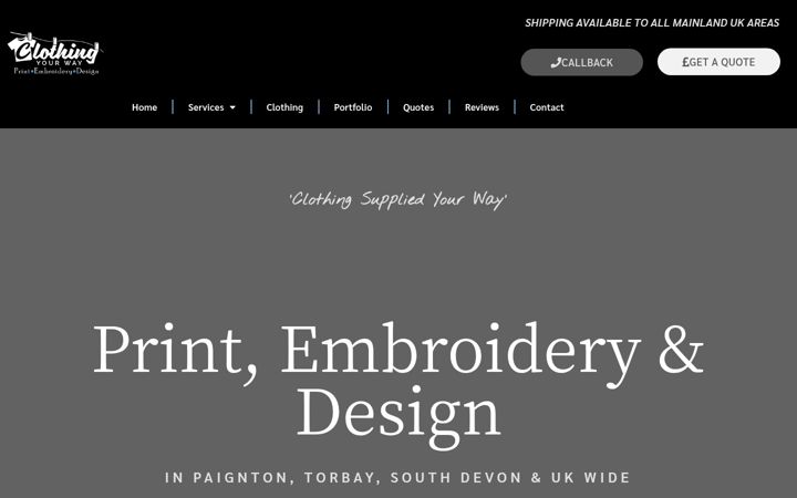 Screenshot van clothingyourway.co.uk