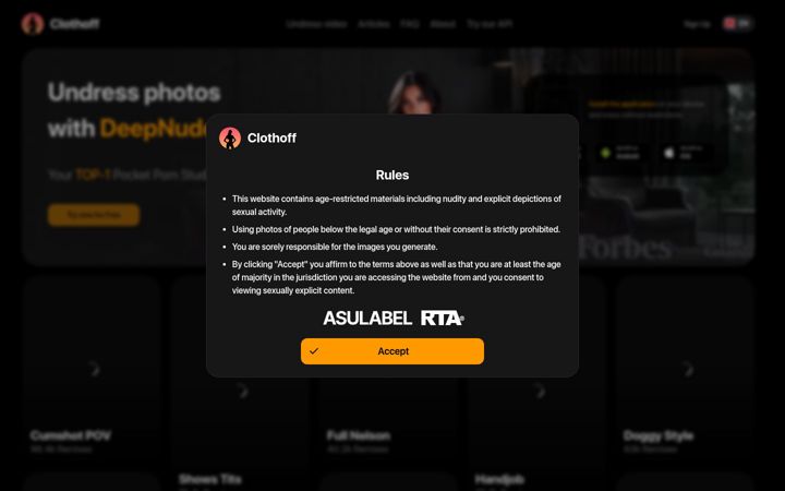 Screenshot of clothoff.net