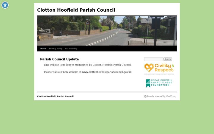 Screenshot van clottonhoofieldparishcouncil.co.uk