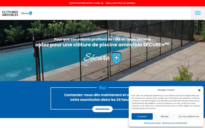 Screenshot of cloturedepiscinesecureplus.com