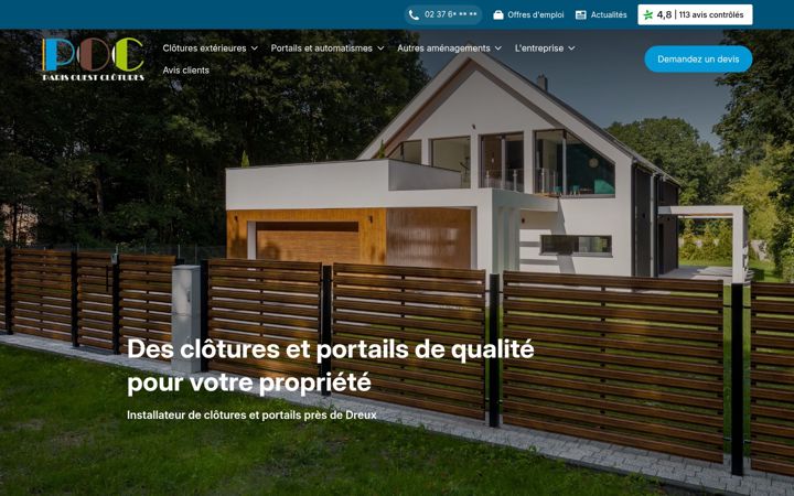 Screenshot of clotures-poc.fr