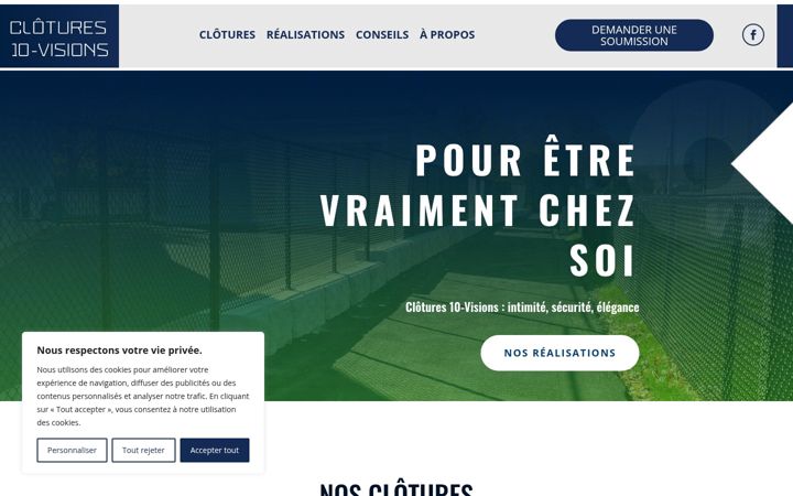 Skärmbild av clotures10visions.ca