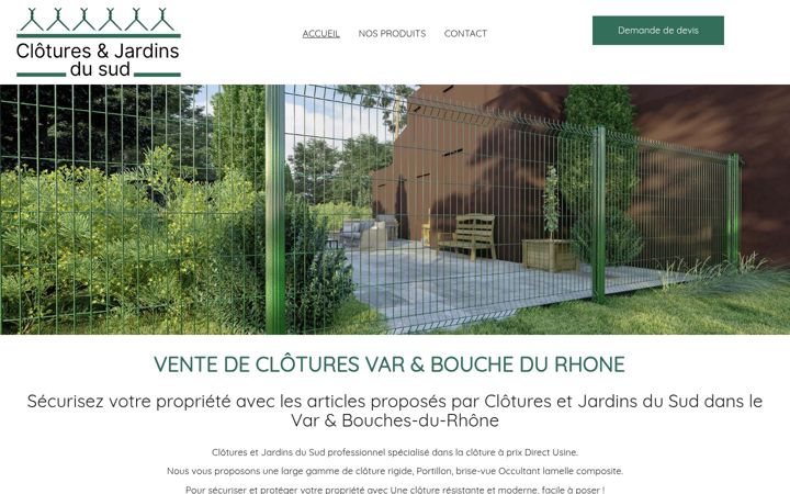 Skärmbild av cloturesetjardinsdusud.fr