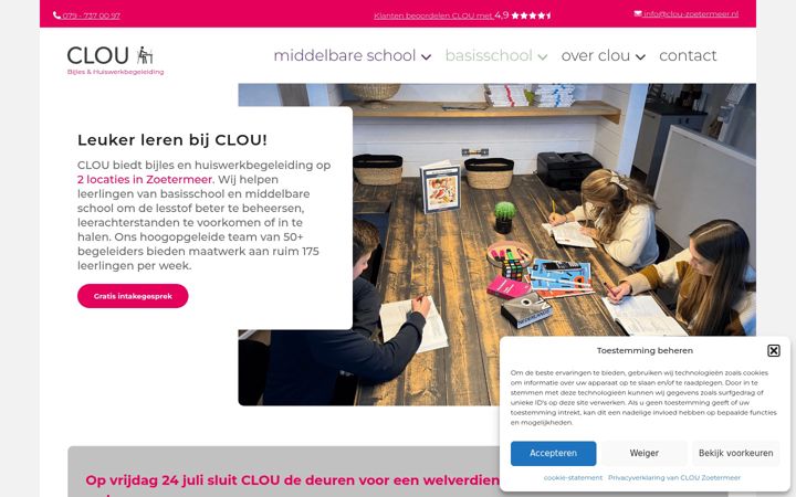 Captura de ecrã de clou-zoetermeer.nl
