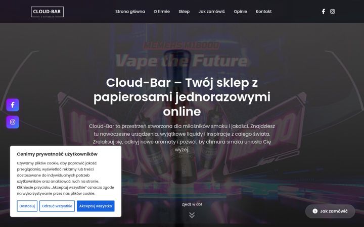 Screenshot stránky cloud-bar.pl