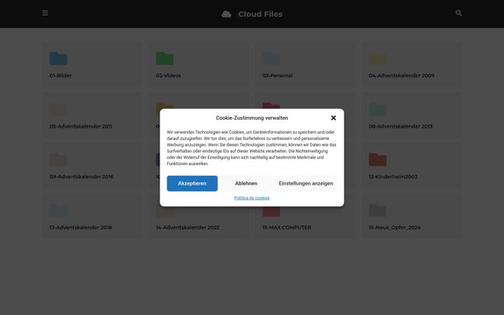 Ekraanipilt saidist cloud-files.eu