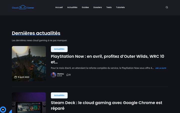 Screenshot stránky cloud-gamer.fr