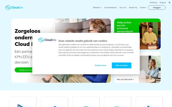 Kuvakaappaus sivustosta cloud1.nl
