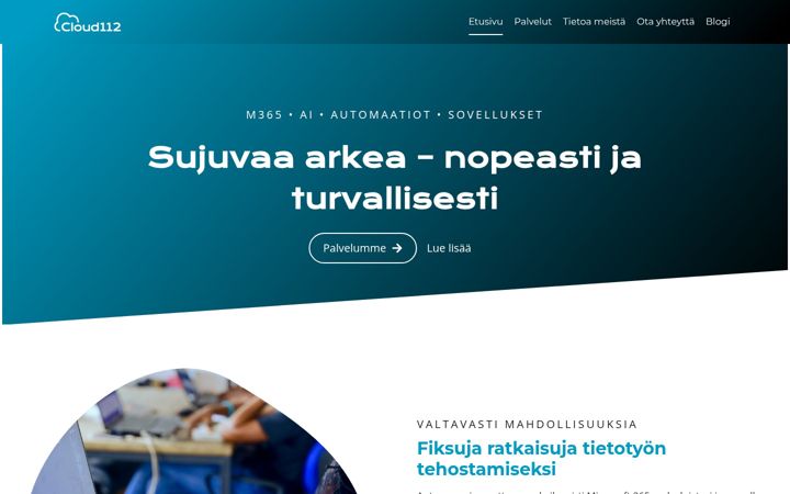 Screenshot of cloud112.fi