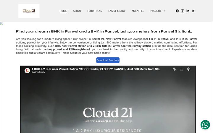 Screenshot of cloud21panvel.in