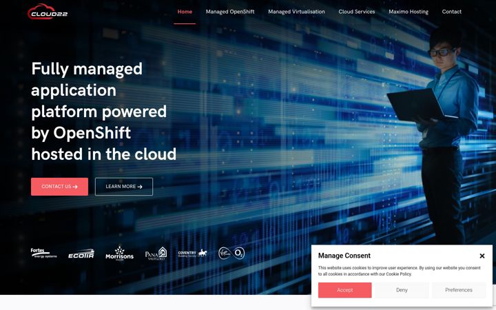 Snímek obrazovky cloud22.io