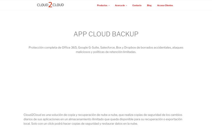 Captura de pantalla de cloud2cloud.es