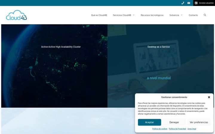 Captura de pantalla de cloud4b.es