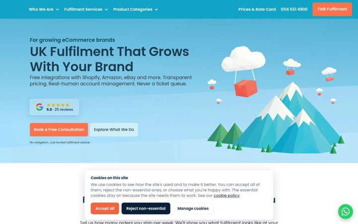 Screenshot van cloud9fulfilment.co.uk